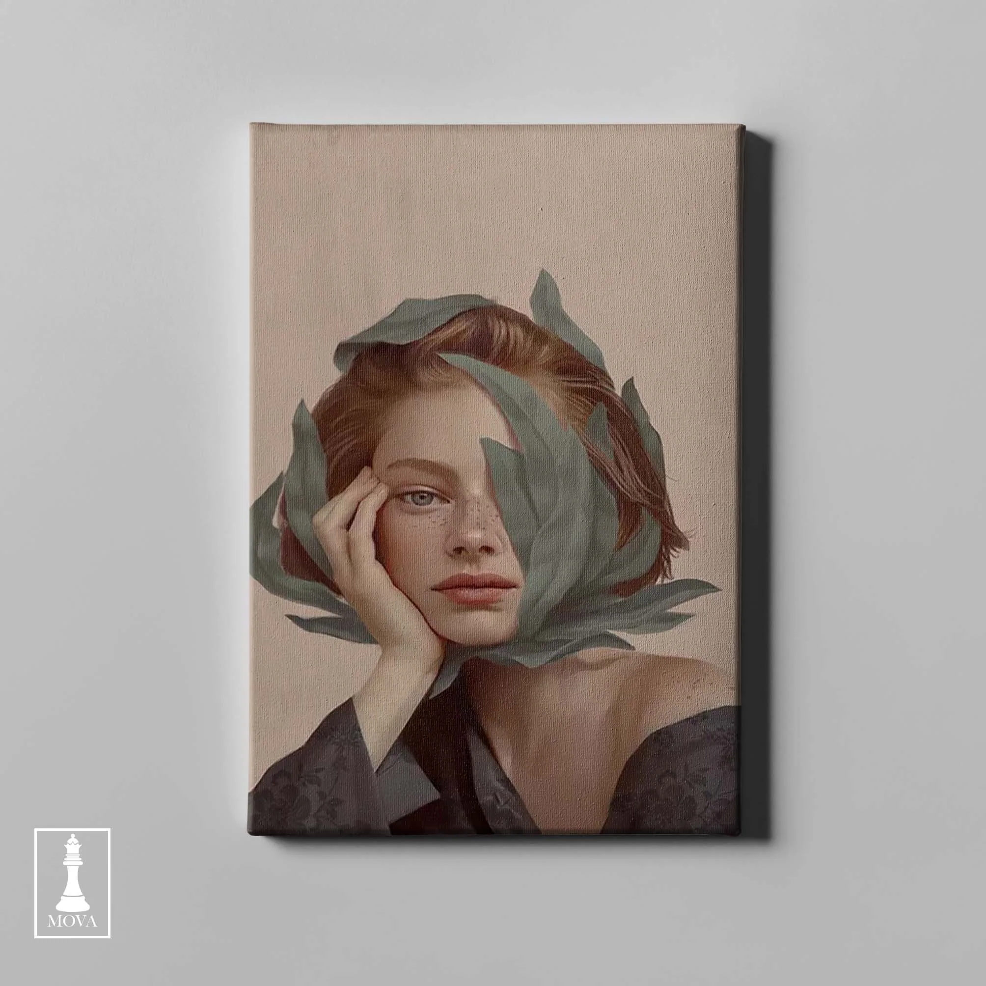Woman Green Leaf artwork preview 4
